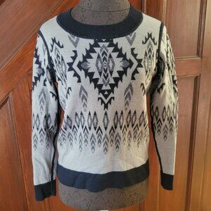 Pendleton Mens Merino Wool Aztec Pattern Sweater Black/Grey Medium
